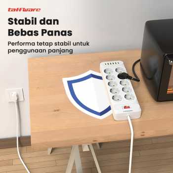 Gambar produk Taffware Stop Kontak USB Type C EU Plug 10A 110-250V 2500W 10 Lubang - QL-1077U / QL-1078U