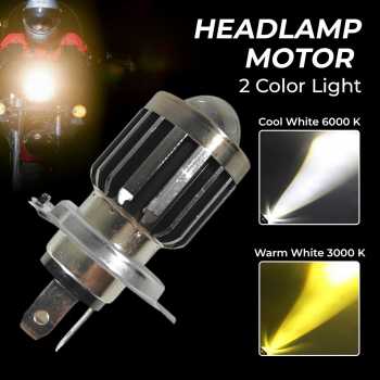 REDCAR Lampu Depan Motor LED Headlamp High Low Beam 2 Color Light H4 - L4