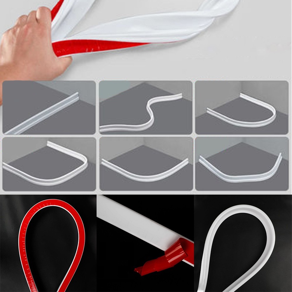 Gambar produk ALHOMEW Penahan Air Kamar Mandi WC Water Stopper Silikon Strip 2M - AHW58