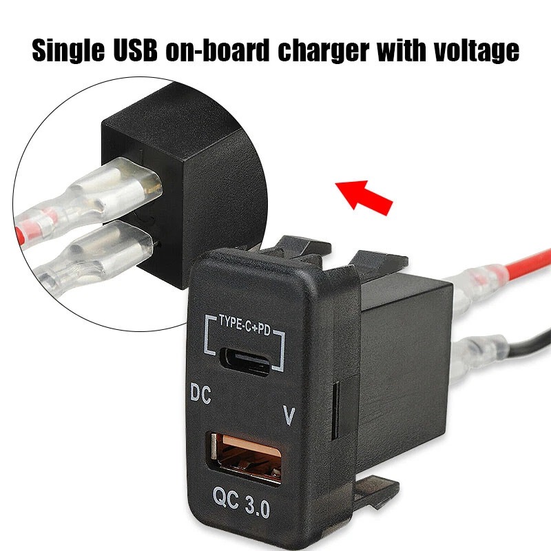 Gambar produk WAIMEI Car Charger Mobil PD QC 3.0 LED USB Type C Port DC Plug 12V - W30