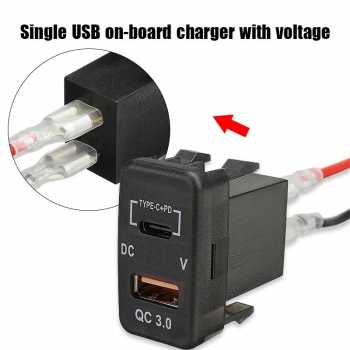 Gambar produk WAIMEI Car Charger Mobil PD QC 3.0 LED USB Type C Port DC Plug 12V - W30