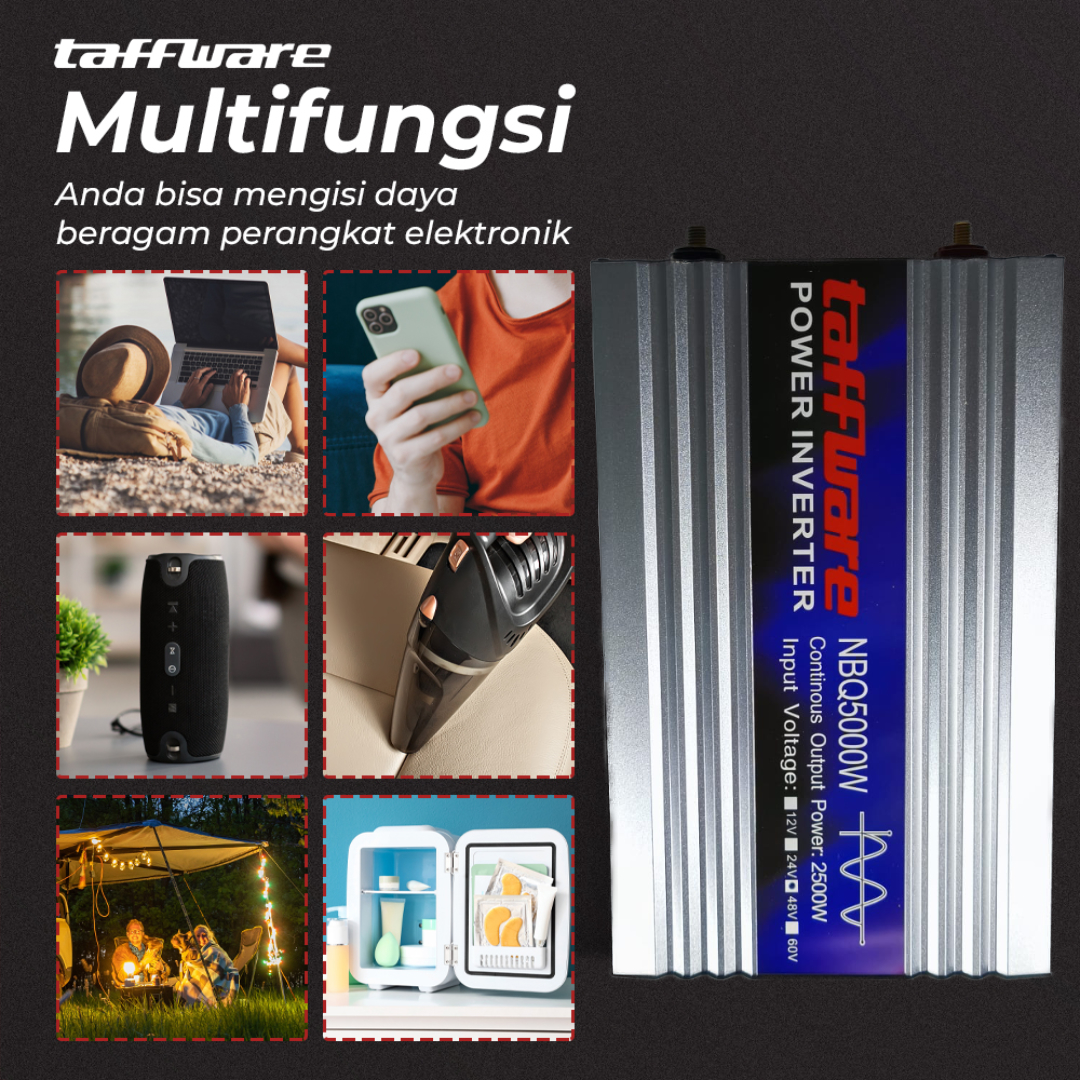 Gambar produk Taffware Power Inverter Mobil Pure Sine Wave DC 48V to AC 220V 5000W - NBQ5000W