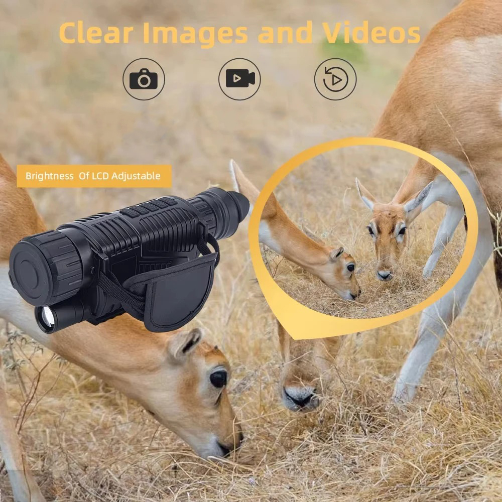 Gambar produk Ponbos Teropong Monokular Digital Night Vision Infrared 1440P 2200mAh - NV-400