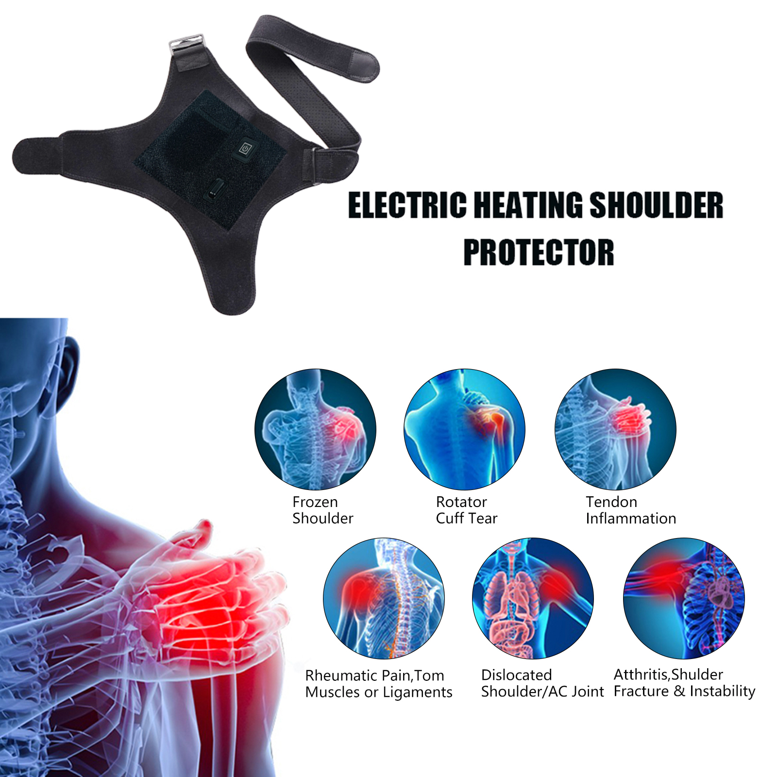 Gambar produk BOOBEAUTY Alat Terapi Bahu Hot Compress Shoulder Brace Pain Relief USB - BB-40