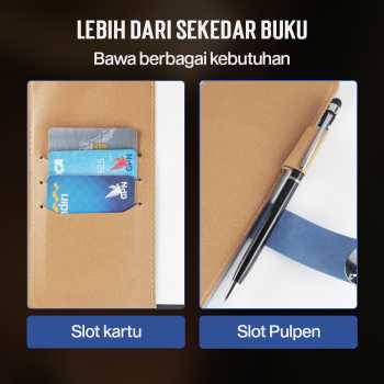 Gambar produk Toddi Buku Jurnal Leather Determination A5 200 Halaman Grid with Lock - TDD3