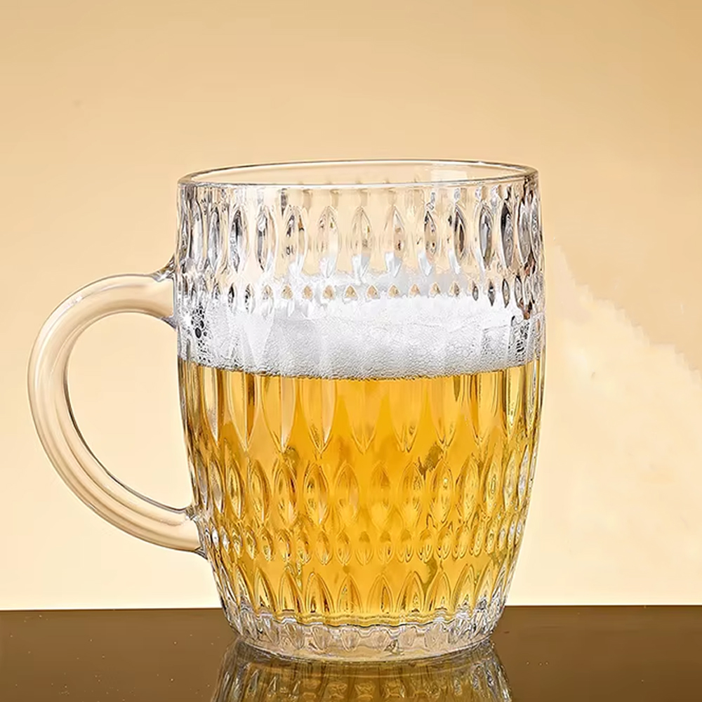 Gambar produk TREDO Gelas Mug Bir Sodium Calcium Glass Prickly Bark Pattern 570ml - T512