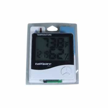 Gambar produk Taffware Termometer Suhu Ruangan Humidity Hygrometer Clock Calendar - HTC-1