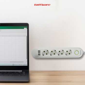 Gambar produk Taffware Stop Kontak USB Port EU Plug 10A 110-250V 2500W 4 Lubang - QL-1071U / QL-1072U