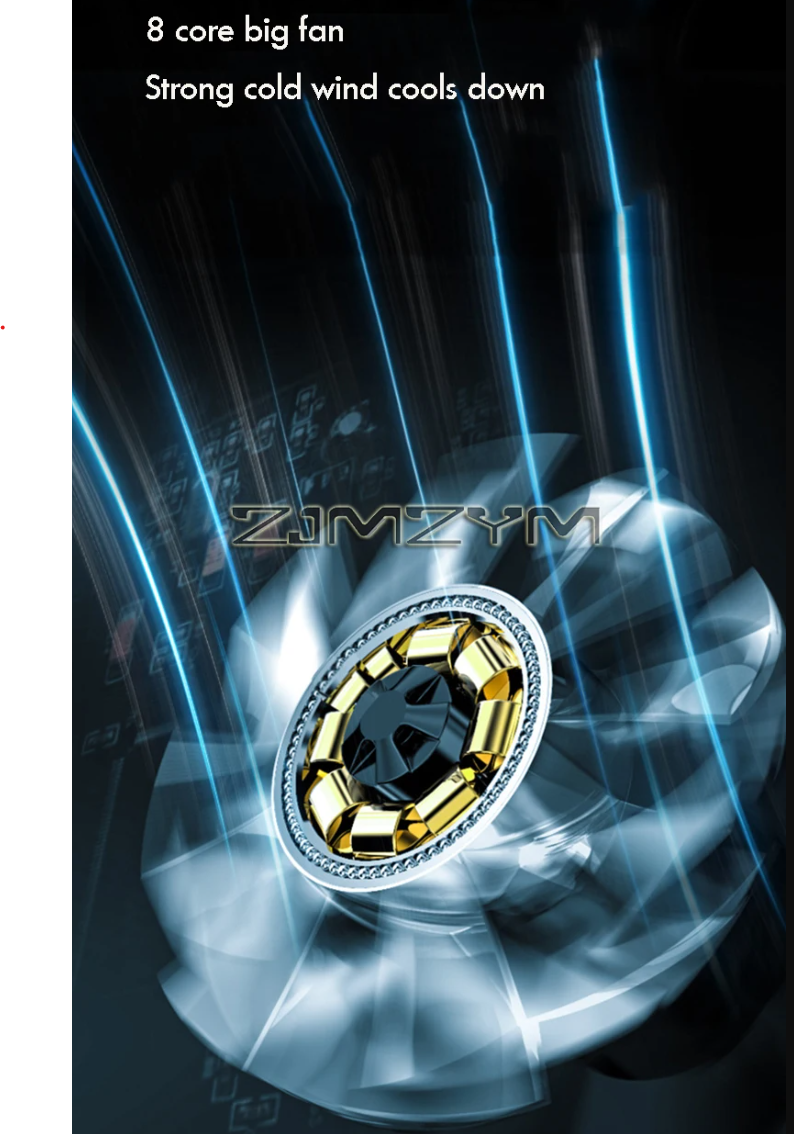 Gambar produk ZJMZYM Cooling Pad Laptop Gaming Kipas Pendingin 8 Fan 15.6 Inch - LG2010