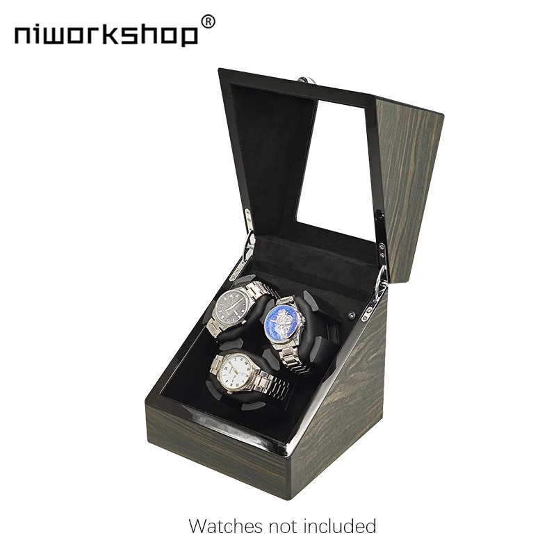 Gambar produk Niworkshop Watch Winder Box Automatic Kotak Display Jam Tangan 3 Slot - WX-3366