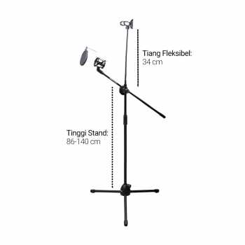 Gambar produk TaffSTUDIO Microphone and Smartphone Stand Holder 360 Degree - MS-70B