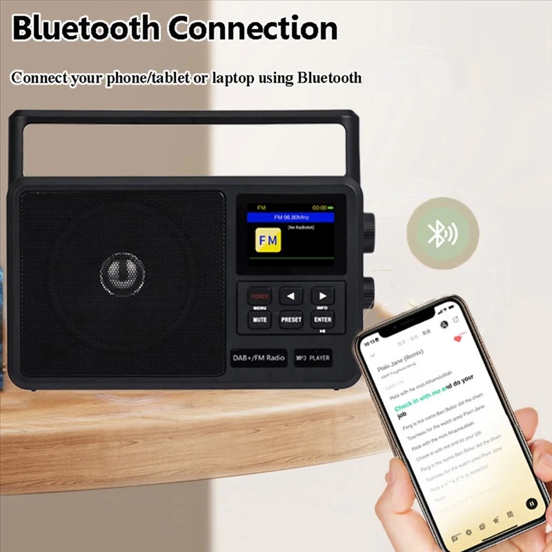 Gambar produk AGOAL Radio Digital Portable DAB FM Bluetooth Alarm with LCD Screen - CS-806