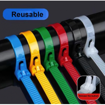 Gambar produk TaffGUARD Kabel Ties Plastic Zip Cable Organizer Reusable 100 PCS 5x200mm - Z815