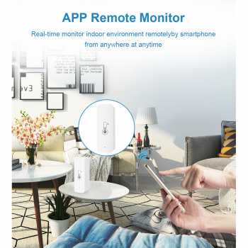 Gambar produk Smart Temperature Humidity Sensor Hygrometer Real Time Wifi Tuya Apps Wifi - TH01