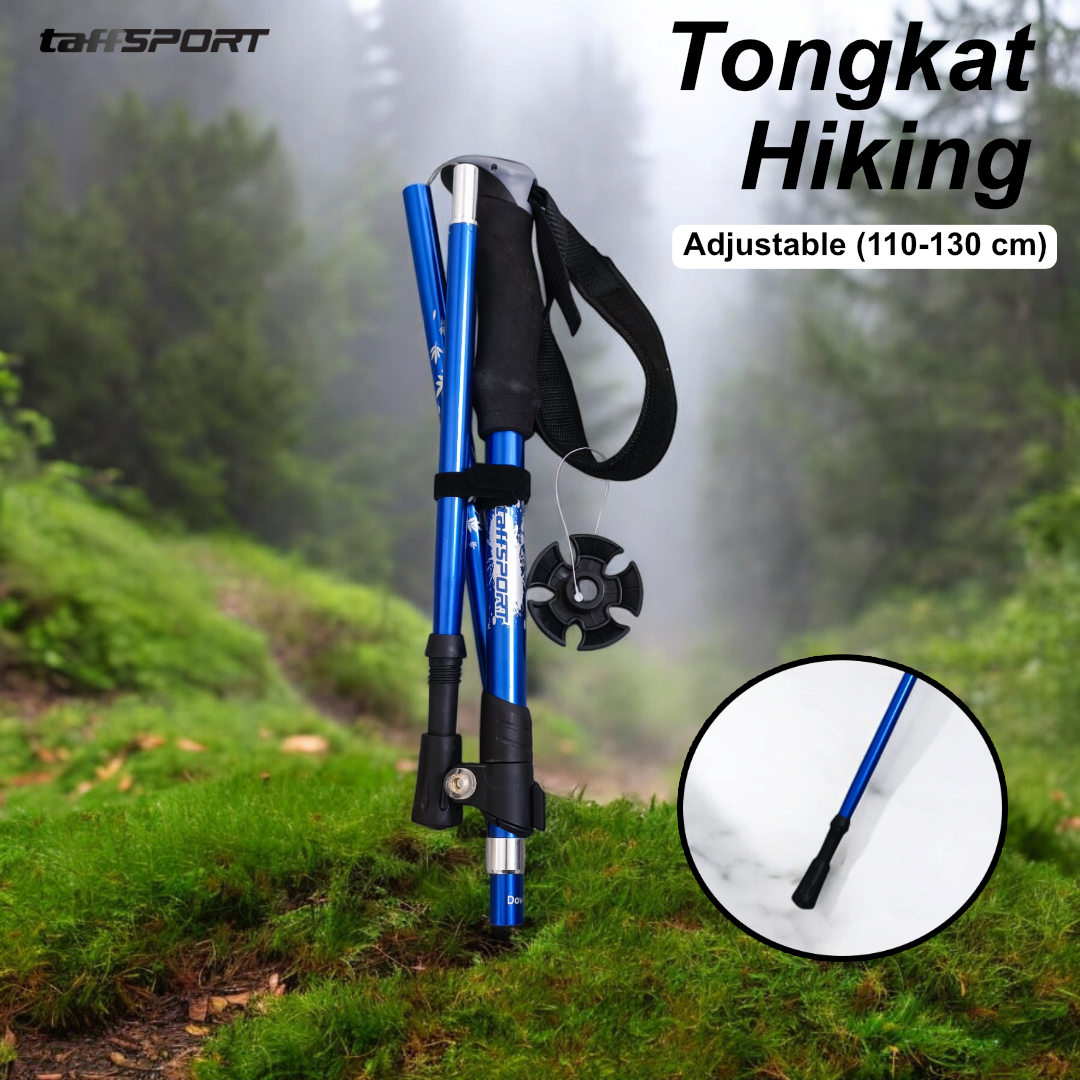 Gambar produk TaffSPORT Tongkat Hiking Lipat Trekking Pole Aluminium Alloy 130cm - TF13