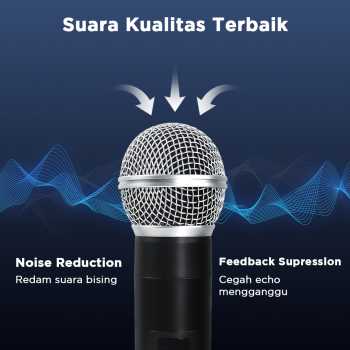 Gambar produk AOIE Microphone Karaoke Dual Channel Handheld Wireless UHF - AO460