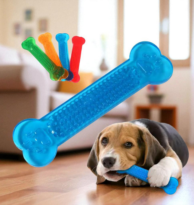 Gambar produk Bonelonov Mainan Anjing Chew Toy Soft Rubber Bite Model Tulang 4 PCS - INU138
