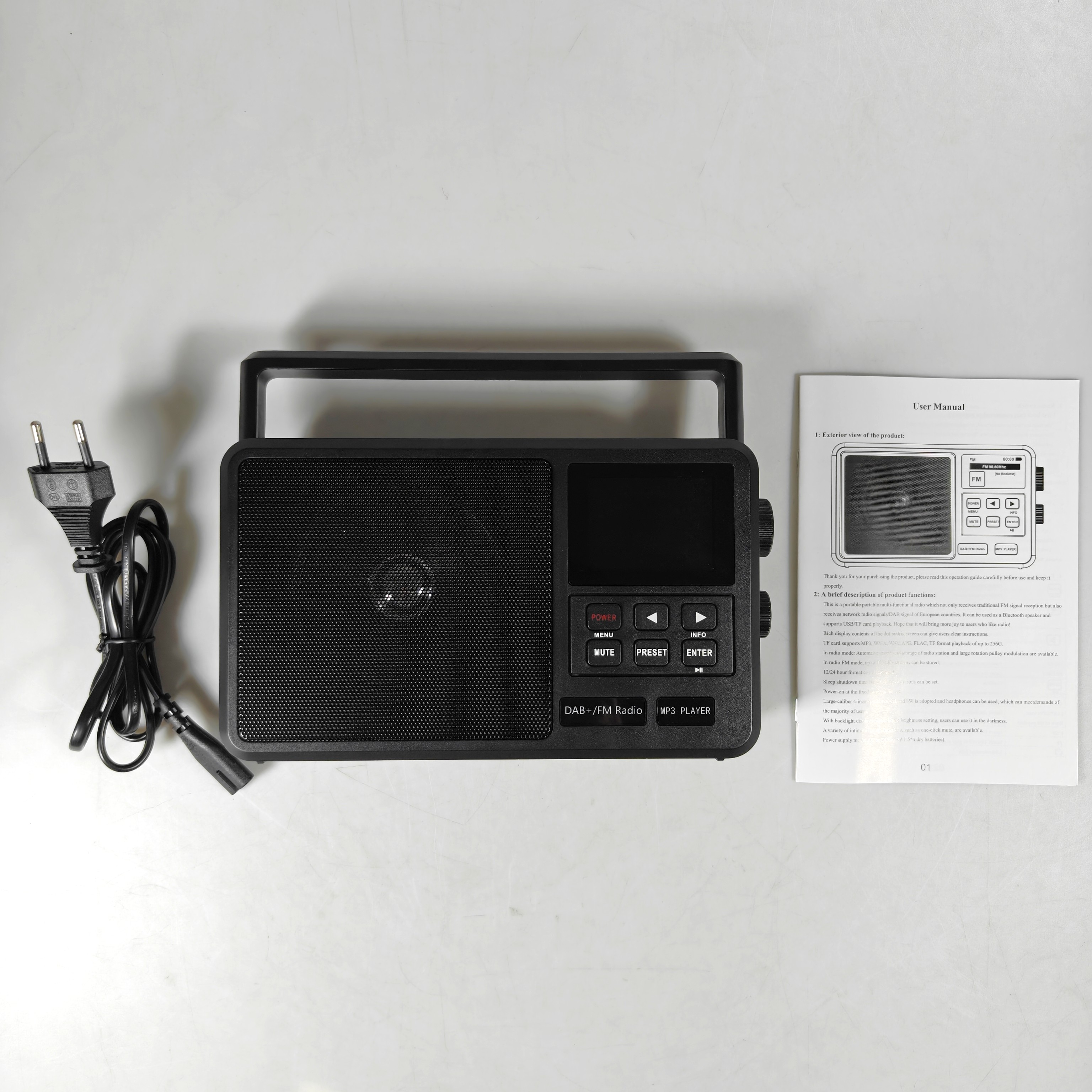 Gambar produk HanRongDa Radio Digital Portable DAB FM Bluetooth Alarm LCD Screen - CS/HRD-806