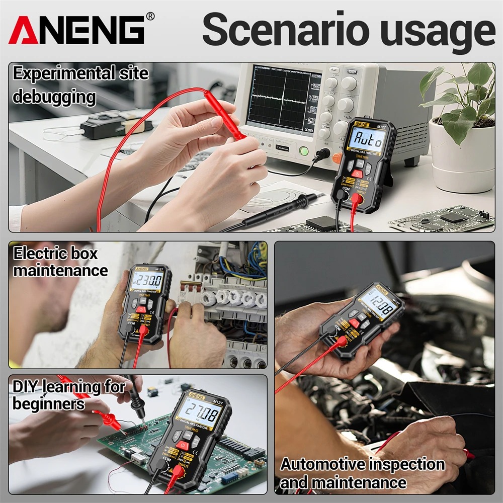 Gambar produk ANENG Digital Multimeter Voltage Tester AC/DC NCV Flash 4000 Counts - M127