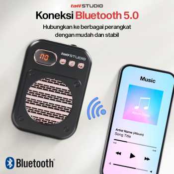 Gambar produk TaffSTUDIO Speaker Pinggang Bluetooth Voice Amplifier 2 Microphone 8W - S25