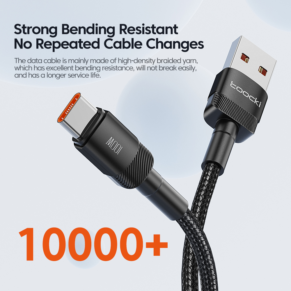 Gambar produk Toocki Kabel Data USB Type-C Fast Charging Braided 6A 100W 1M - TQ-X12