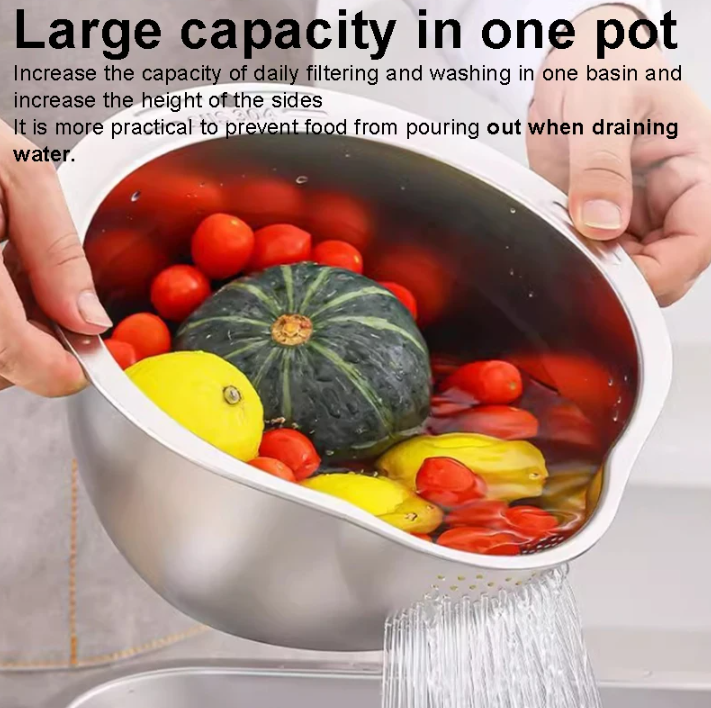 Gambar produk WONDER Pencuci Beras Rice Washer Strainer Bowl Stainless Steel - WD2