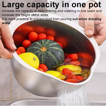 Gambar produk WONDER Pencuci Beras Rice Washer Strainer Bowl Stainless Steel - WD2