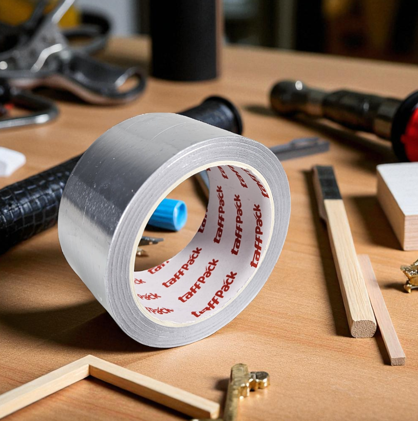 Gambar produk TaffPACK Lakban Aluminium Foil Tape Tahan Panas Anti Bocor 0.06mm 20M 50mm - INU161
