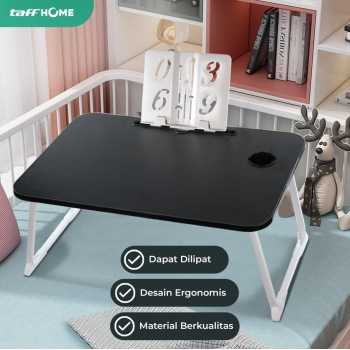 Gambar produk TaffHOME Meja Lipat Laptop Foldable Bed Table with Drawer Cup Holder 70x48cm - BO-67