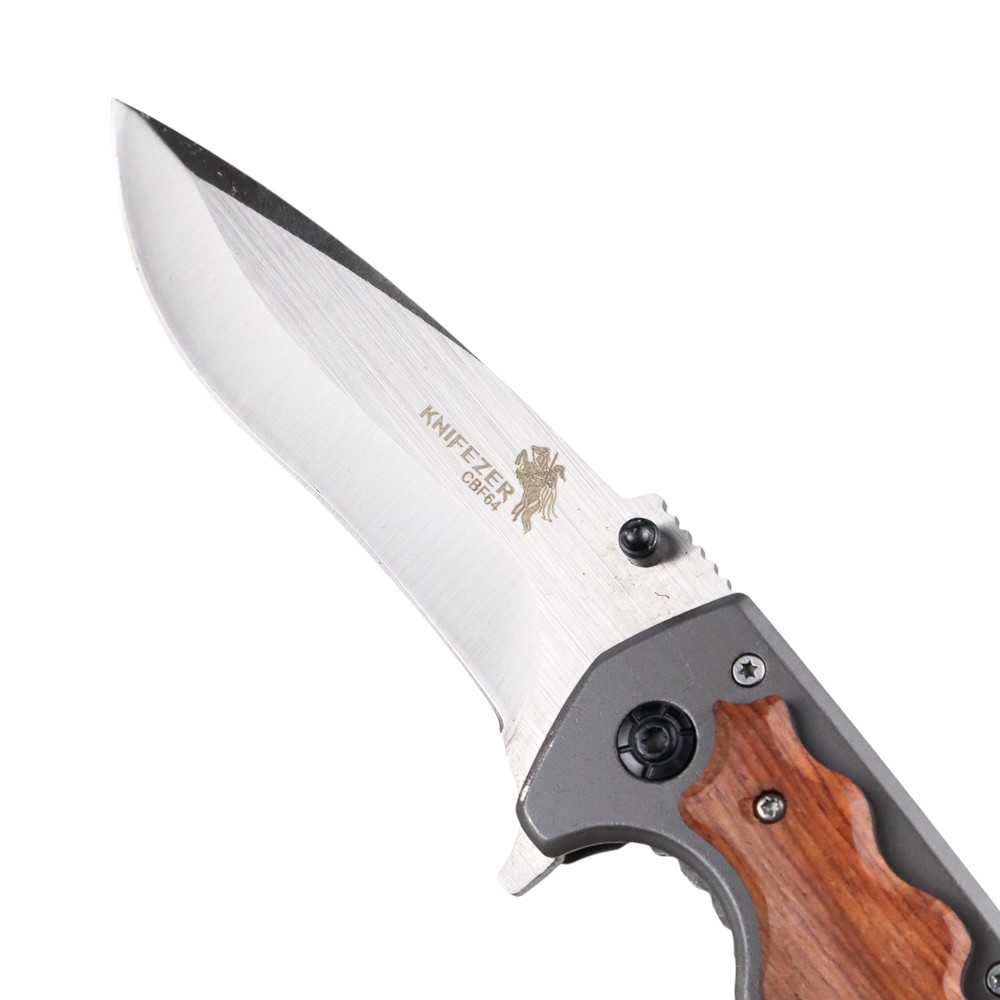 Gambar produk KNIFEZER Blade Pisau Lipat Berburu Knife Wooden Handle - CBF64