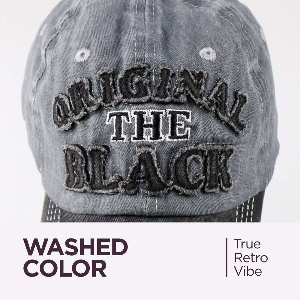 Gambar produk FLB Topi Baseball Cap Original The Black Retro Washed Style - F122