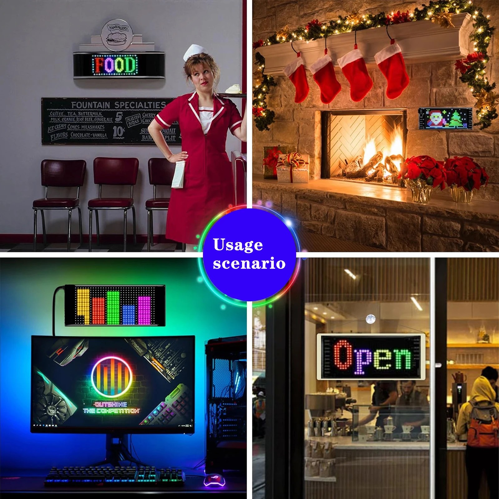 Gambar produk Wisciton LED Matrix Panel Bluetooth Flexible Waterproof 89.8x19.2cm - W19