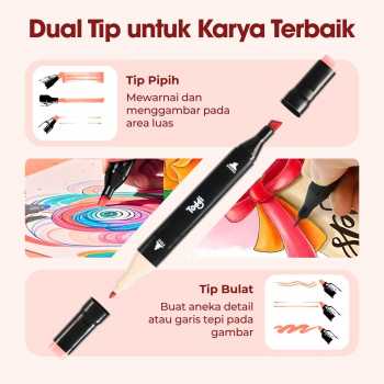 Gambar produk Toddi Spidol Dual Side Fine Art Brush Art Marker Set 120 Warna - CY-006