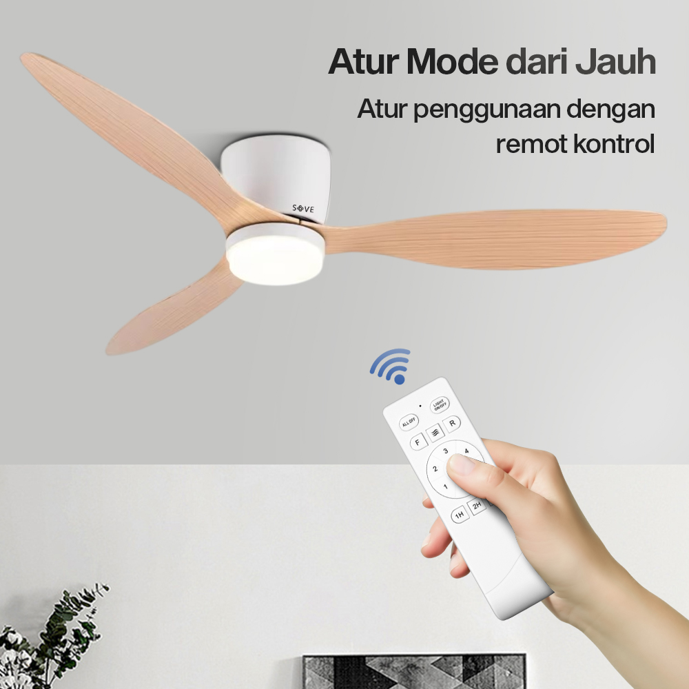 Gambar produk SOVE Kipas Angin Gantung Lampu Tri Color Ceiling Fan 42 Inch - YN-45