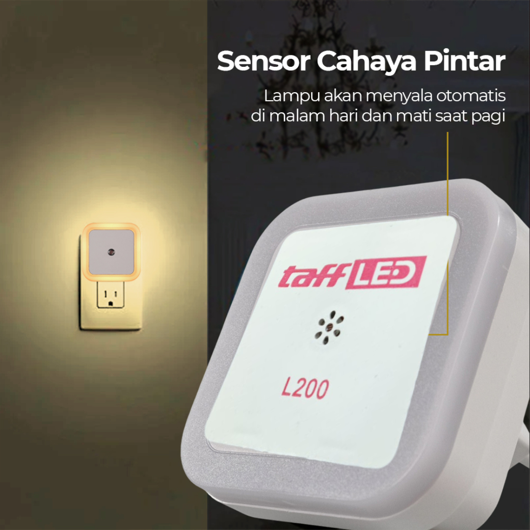 Gambar produk TaffLED Lampu Tidur Minimalis EU Plug Sensor Cahaya Warm White 0.5W - L200