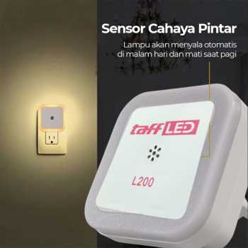 Gambar produk TaffLED Lampu Tidur Minimalis EU Plug Sensor Cahaya Warm White 0.5W - L200