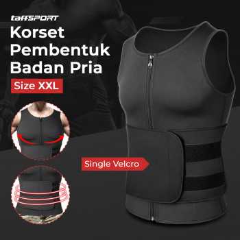 Gambar produk TaffSPORT Korset Pembentuk Badan Pria Shaper Corset Vest Single Velcro XXL - MWL10
