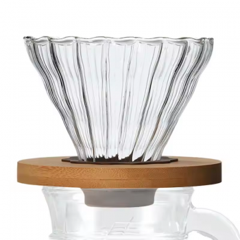 Gambar produk FMA Filter Penyaring Kopi V60 Coffee Filter Walnut Wood Bracket Diagonal - FM-VWN
