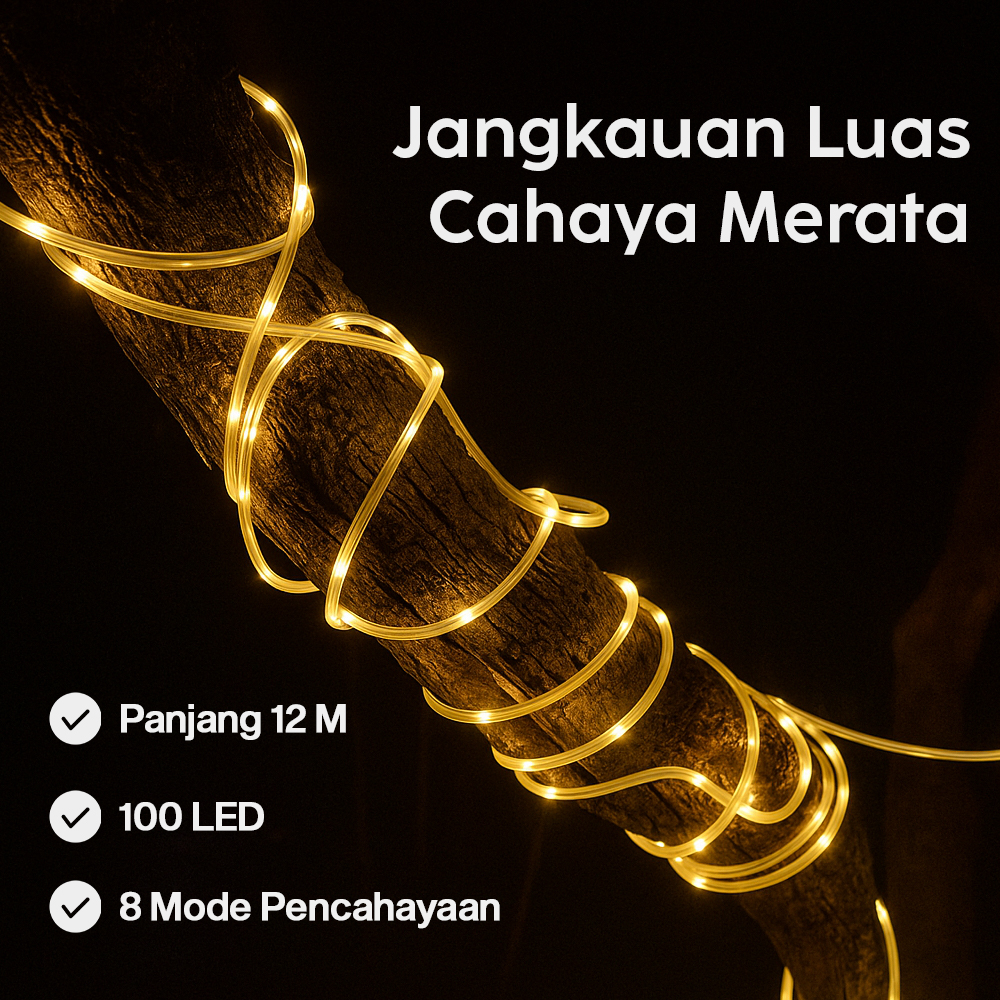 Gambar produk ANBLUB Lampu Hias String Lights Solar Power Waterproof 100 LED 12M - LISM-10