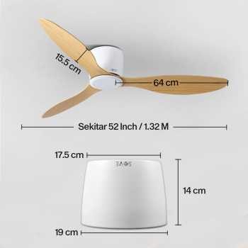 Gambar produk SOVE Kipas Angin Gantung Plafon Ceiling Fan 52 Inch - FS2007