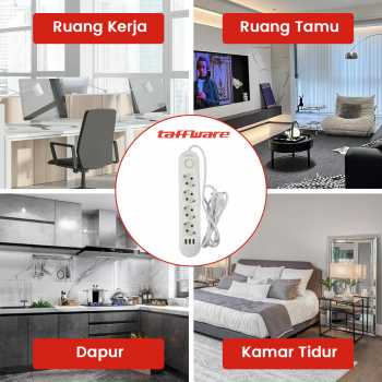 Gambar produk Taffware Stop Kontak USB Port EU Plug 10A 110-250V 2500W 4 Lubang - QL-1071U / QL-1072U