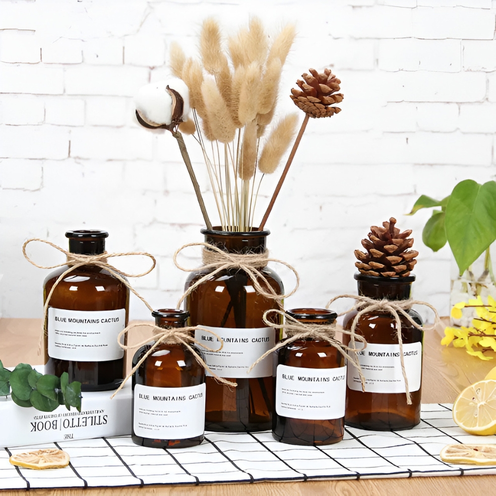 Gambar produk DDSSTORE Vas Bunga Botol Kaca Aesthetic Bottle Vases Flower Pot 500ml - EN549