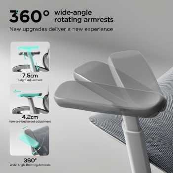 Gambar produk HBADA Kursi Kantor Office Chair 3D Lumbar Support Flexible Armrest - P2 Pro