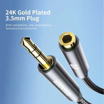 Gambar produk ESSAGER Kabel Audio Jack 3.5mm Male to Female HiFi TRS 3 Section 2M - EYPY335-YYA0G