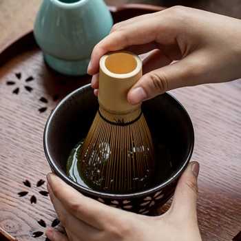 Gambar produk Baiben Li Chasen Bamboo Whisk Matcha Pengaduk Teh Jepang 56 Tangkai - B58