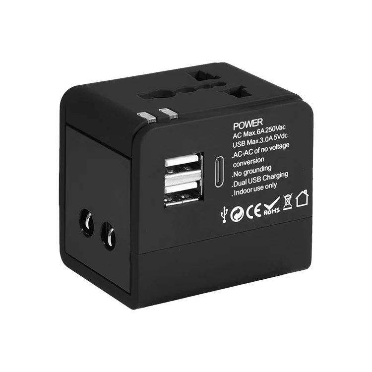 Gambar produk COKYI Travel Adaptor Universal Plug EU UK US/AUST 3.0A USB A USB C - ONB100-04