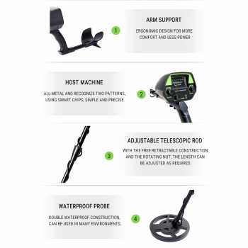 Gambar produk TECLUNG Pendeteksi Logam Metal Detector Waterproof Adjustable 3 Mode - GTX5030H