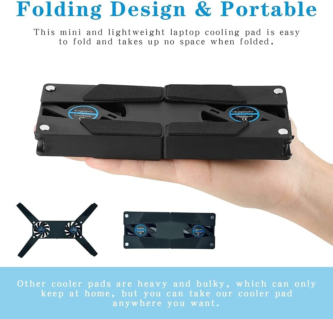 Gambar produk Kingcooler Cooling Pad Laptop Kipas Pendingin Lipat 2 Fan 14 Inch - 818
