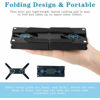 Gambar produk Kingcooler Cooling Pad Laptop Kipas Pendingin Lipat 2 Fan 14 Inch - 818
