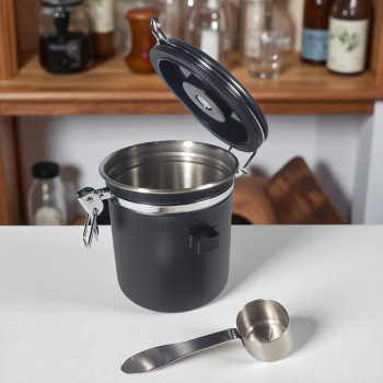 Gambar produk LISM Toples Stainless Penyimpanan Biji Kopi Rekam Tanggal Storage Jar 1.5L - MSS19
